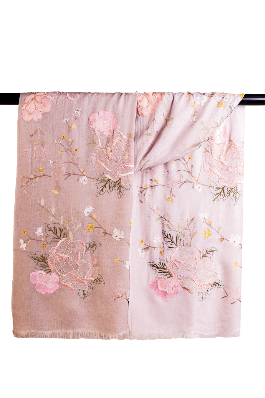 Royal Blossom Embroidered Cashmere Scarf