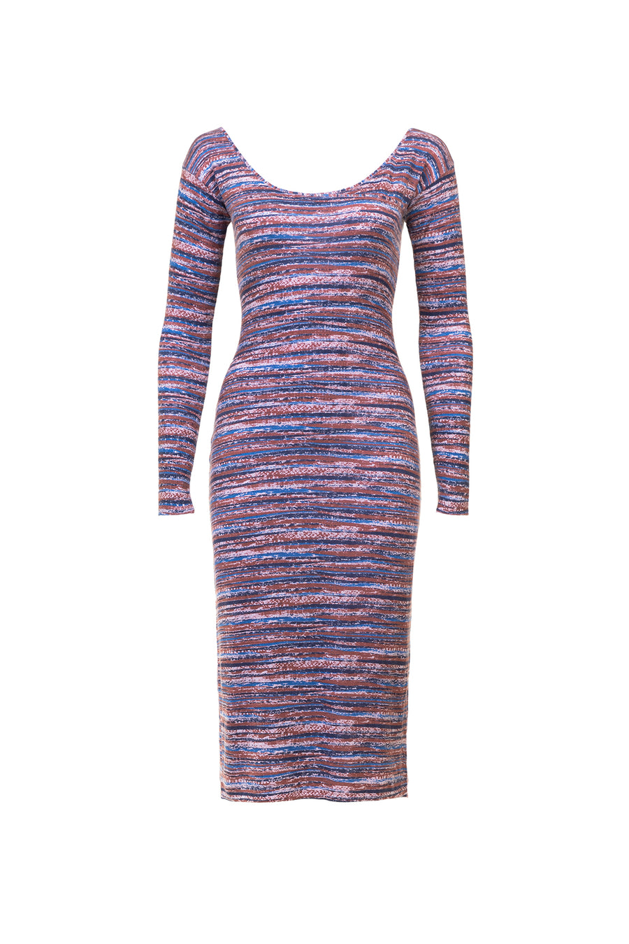 Women's Silk Wool Cashmere Textured Printed Dress