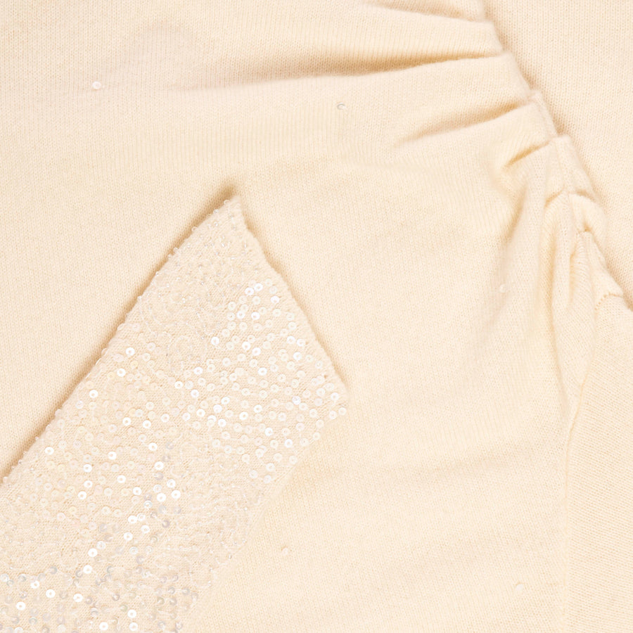 Topaz Off Shoulder With Ocean Embroidery Knitted Dress