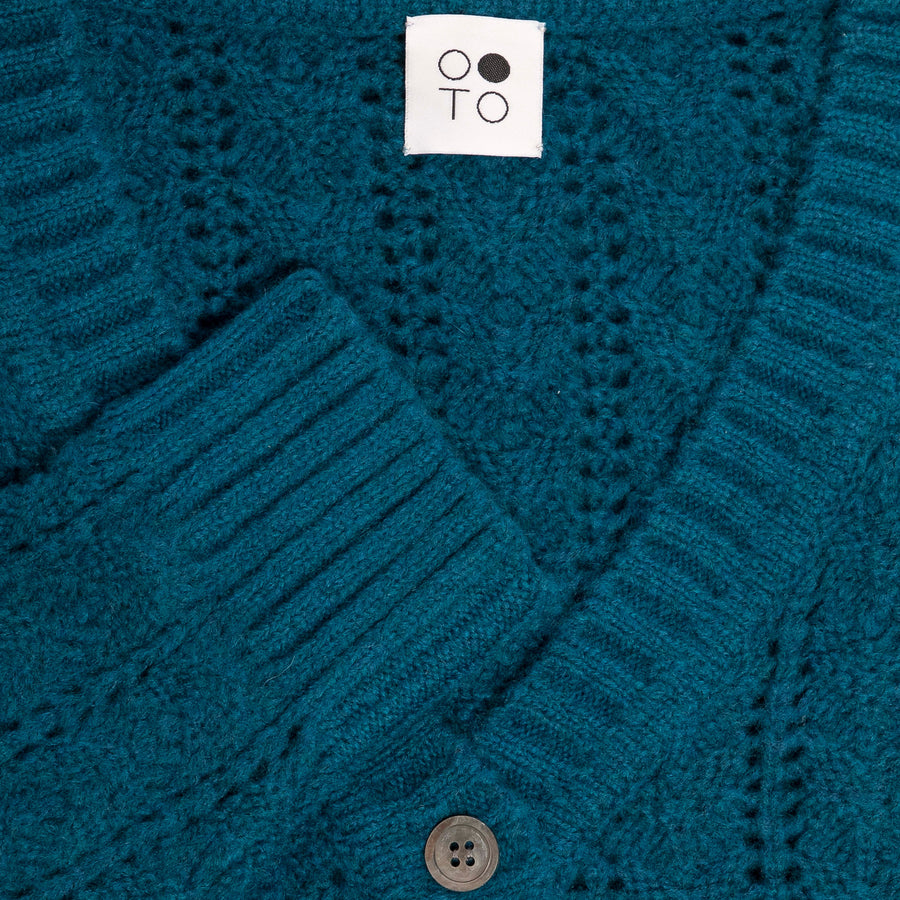 Teal Amethyst Loose Fit Cardigan