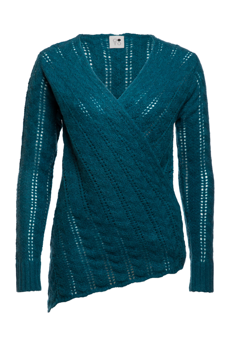 Teal Garnet V Neck Asymmetrical Top