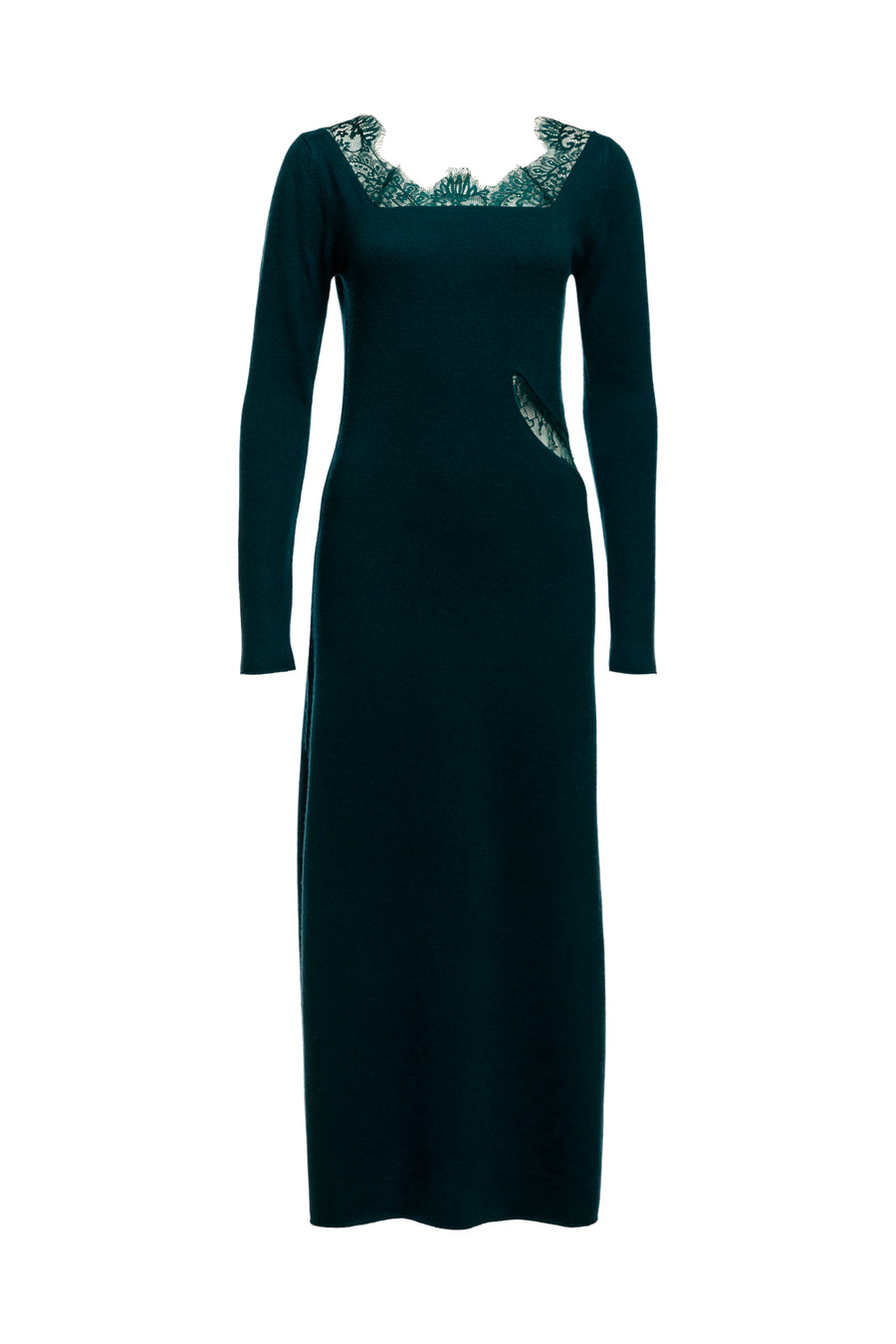 Teal Jade Lace Midi Dress