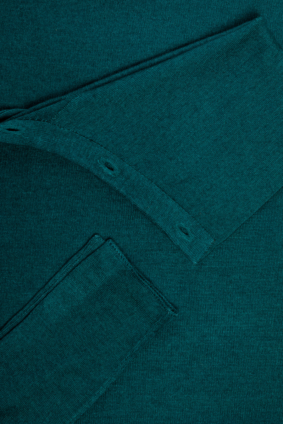 Teal Pearl Body Fitted Flap Turtle Neck Textured Top