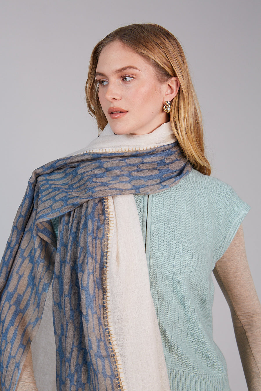 Double Layered Stole Printed Scarf Ali | Tara Oriental