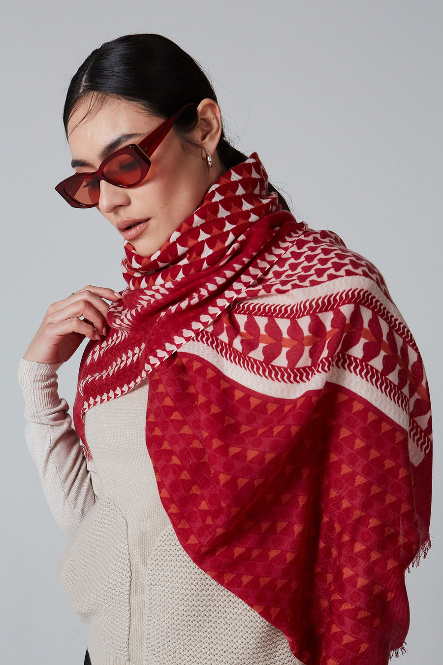 Double Layered Stole Printed Scarf Ali | Tara Oriental