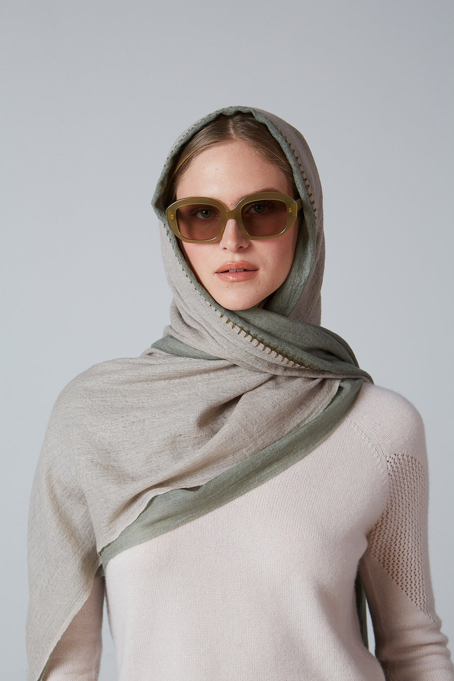 Double Layered Stole Plain Scarf | Andre