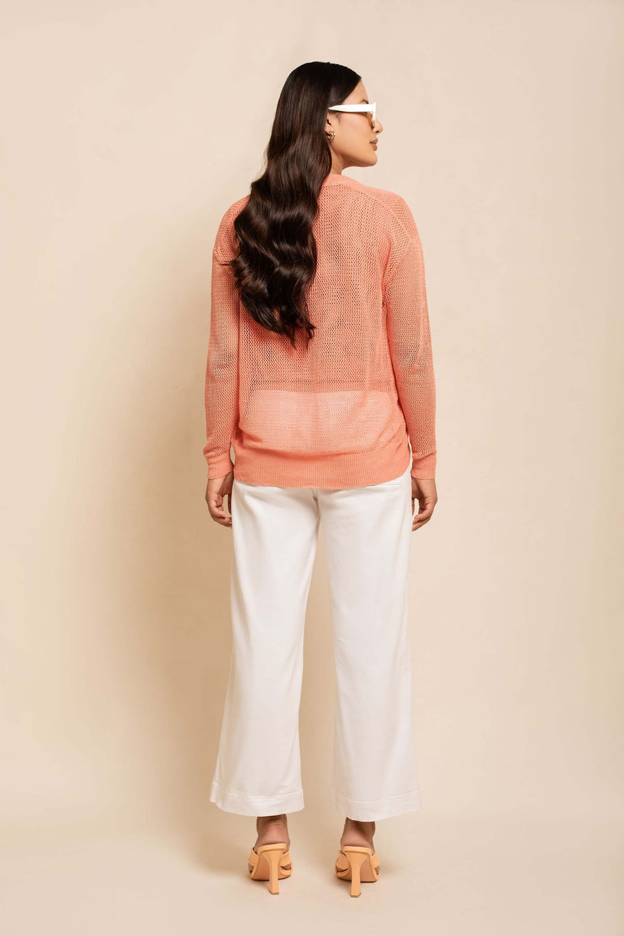 Women's Linen Textured Cardigan