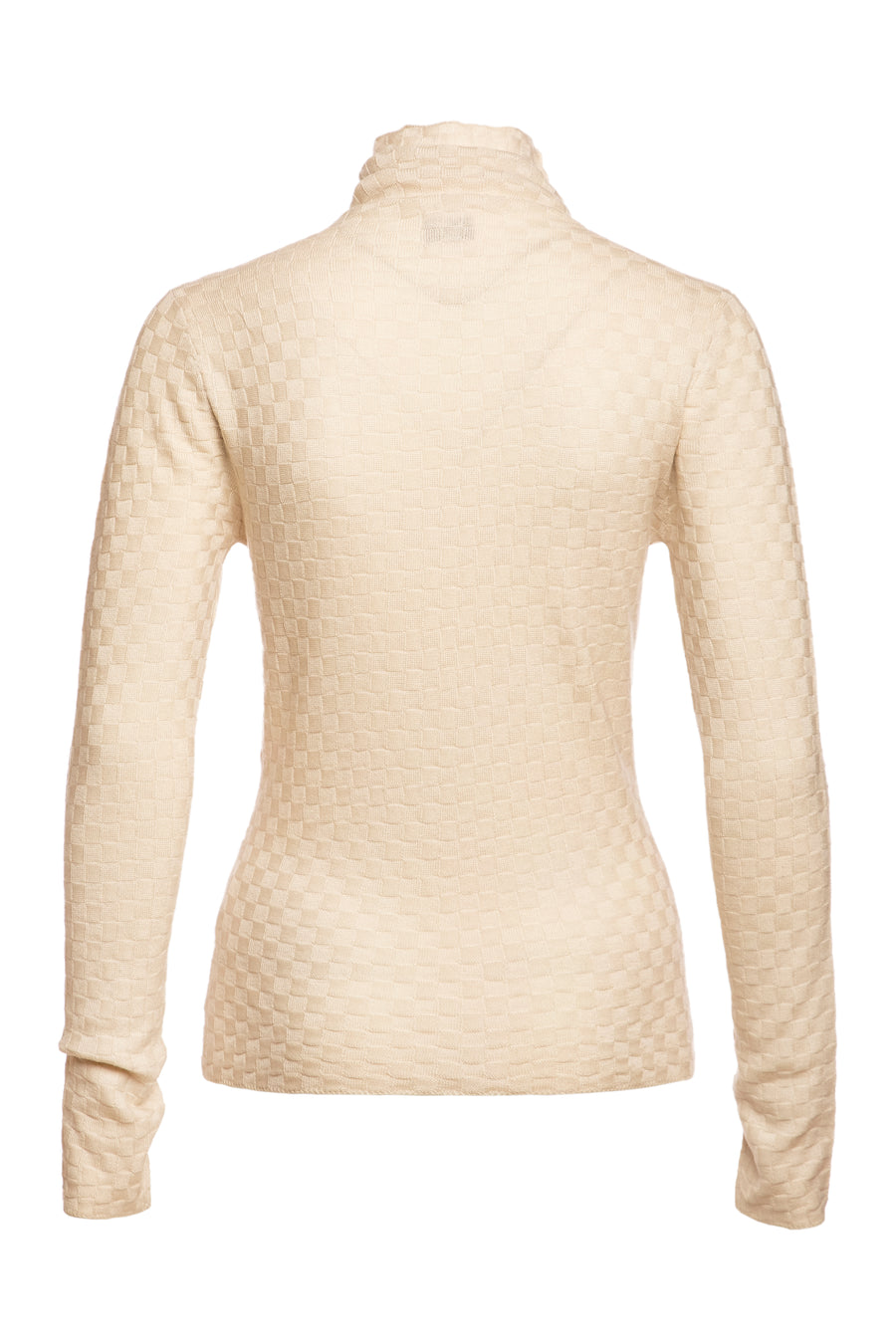 White Tourmaline Turtleneck Body Fitted Sweater