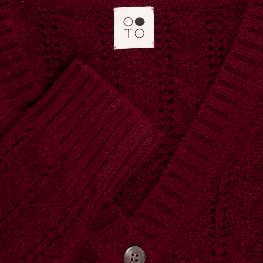 Wine Amethyst Loose Fit Cardigan