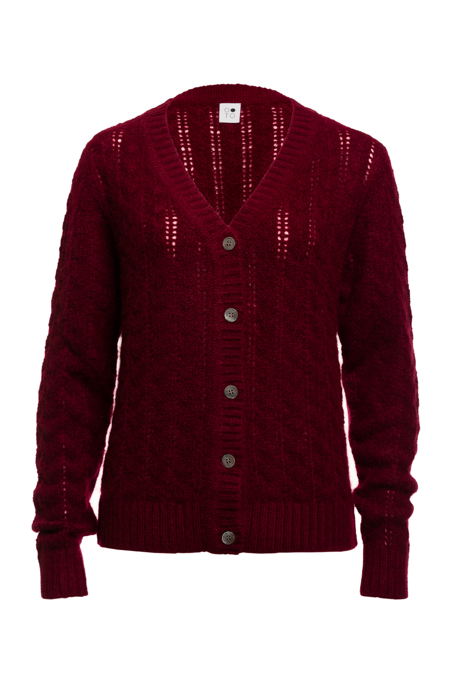 Wine Amethyst Loose Fit Cardigan