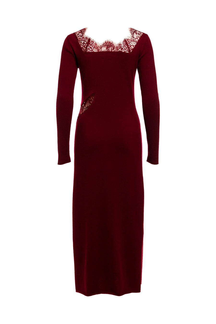 Wine Jade Lace Midi Dress