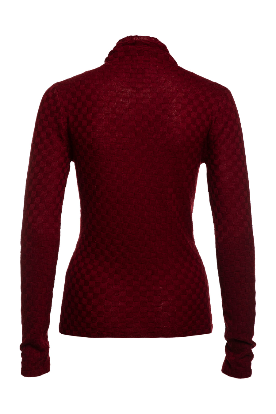 Wine Tourmaline Turtleneck Body Fitted Sweater