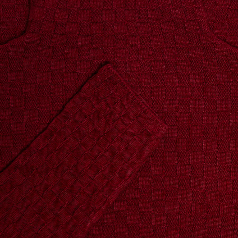 Wine Tourmaline Turtleneck Body Fitted Sweater