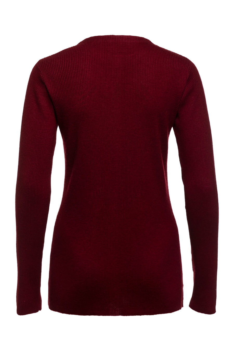 Wine with Black Amber Body Fitted Button Cardigan