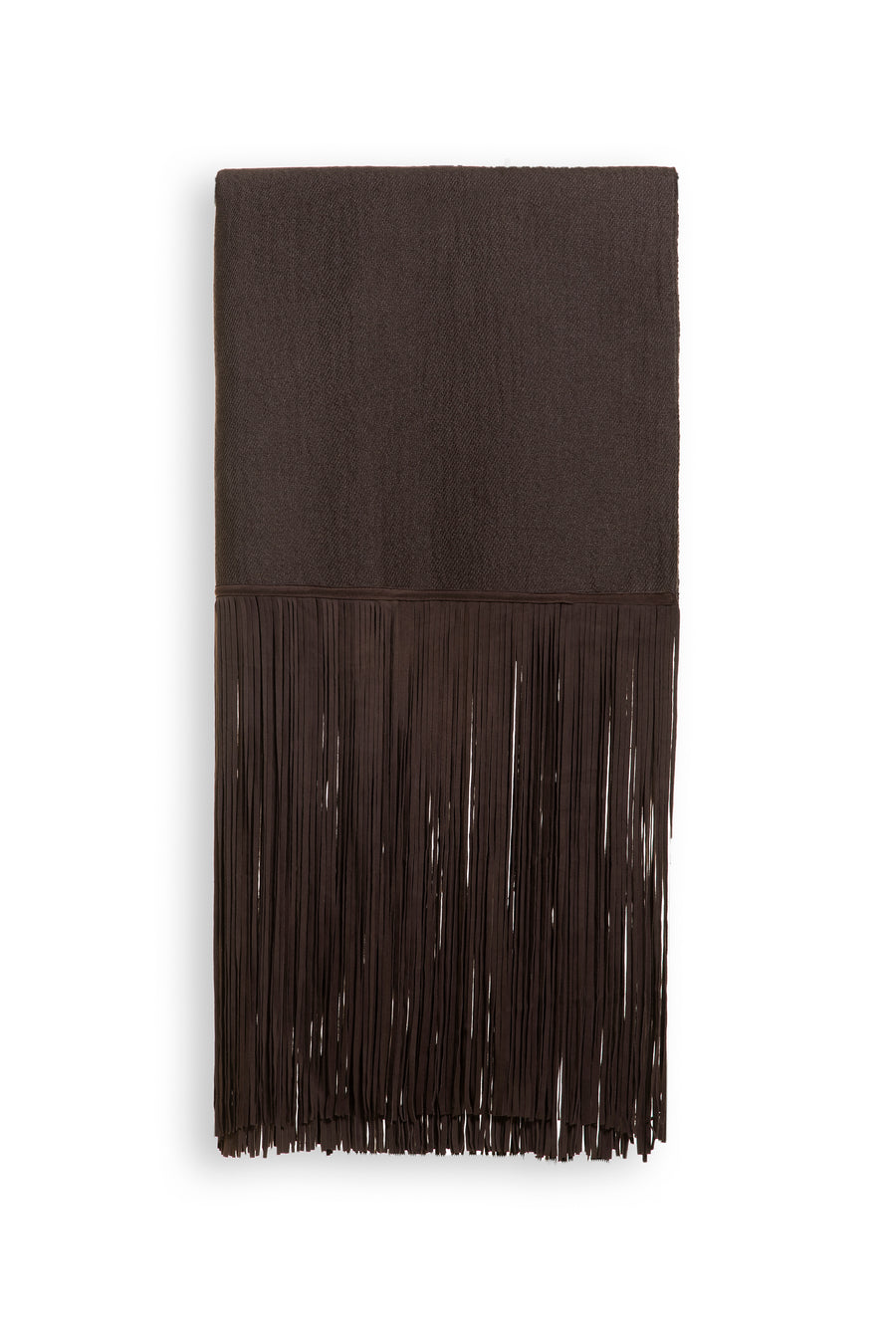 Leather Fringed Cashmere Scarf