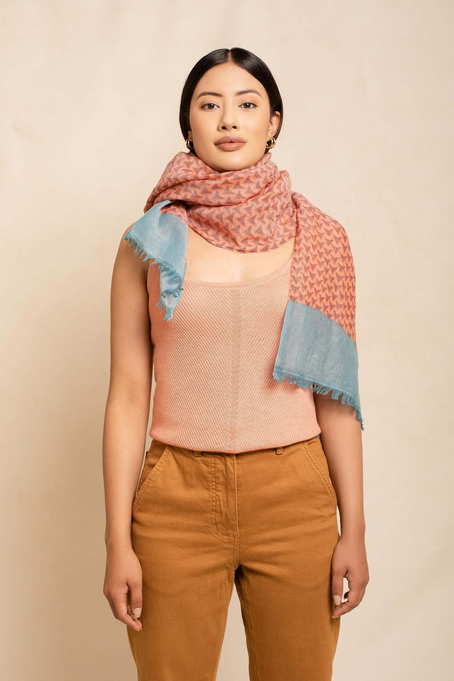 Block Printed Tile | Linen Scarf | Tara Oriental