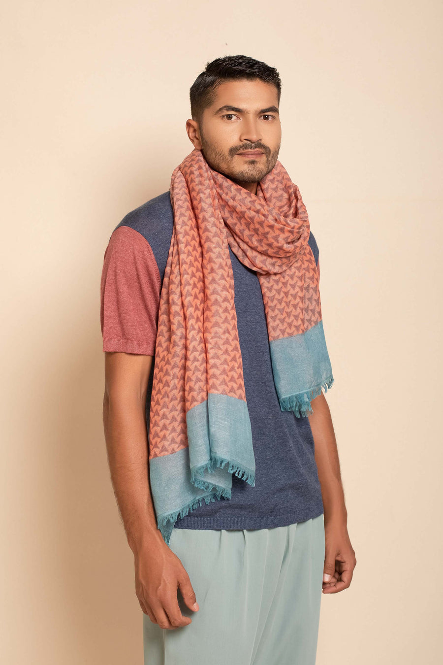 Block Printed Tile | Linen Scarf | Tara Oriental