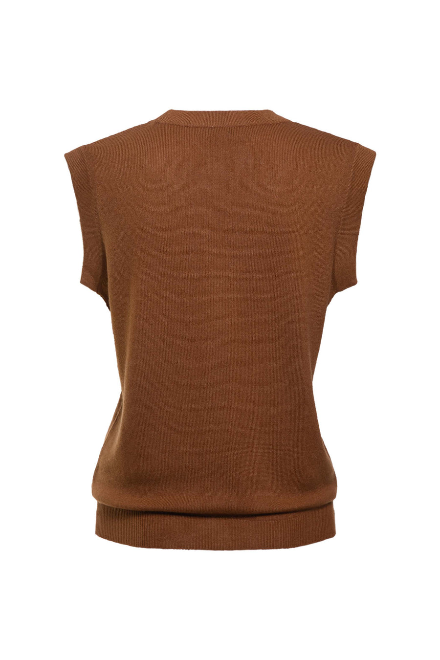 Women's Wool Cashmere Textured Sleeveless Cardigan