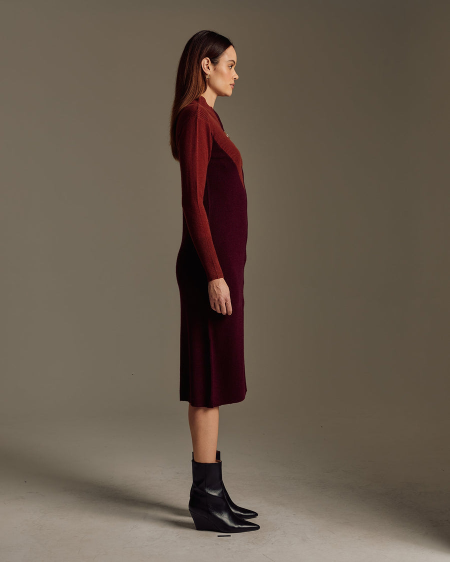 Women's Cashmere Formal Midi Dress