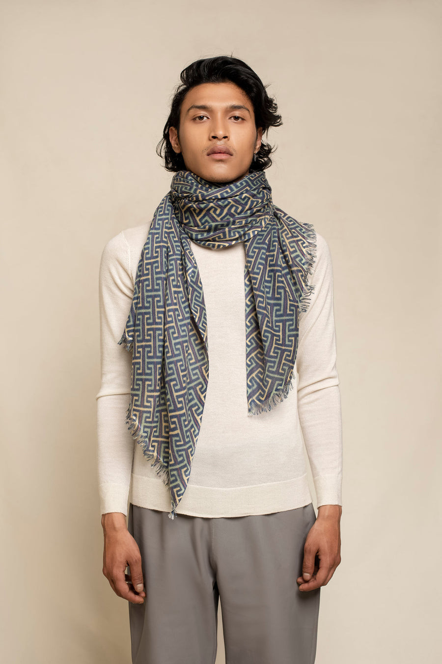 Lattice I Printed Cashmere Scarf