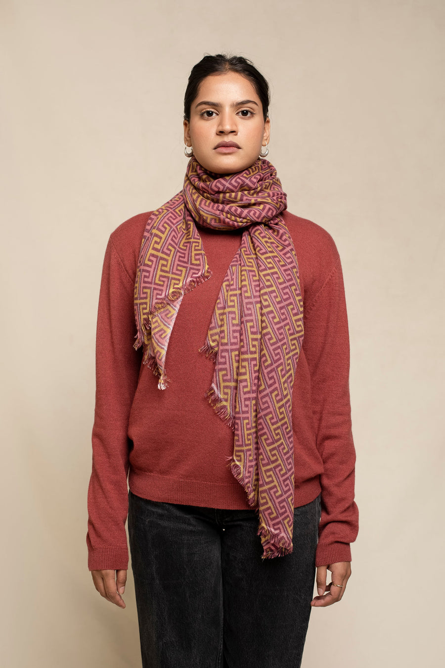 Lattice I Printed Cashmere Scarf