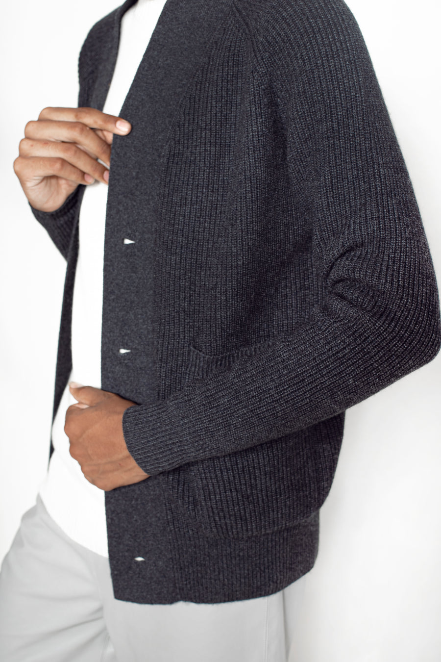 70% Wool 30% Cashmere  Men's Cashmere Cardigan  