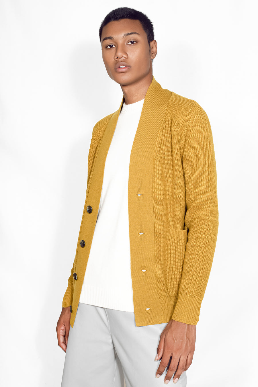 70% Wool 30% Cashmere  Men's Cashmere Cardigan  