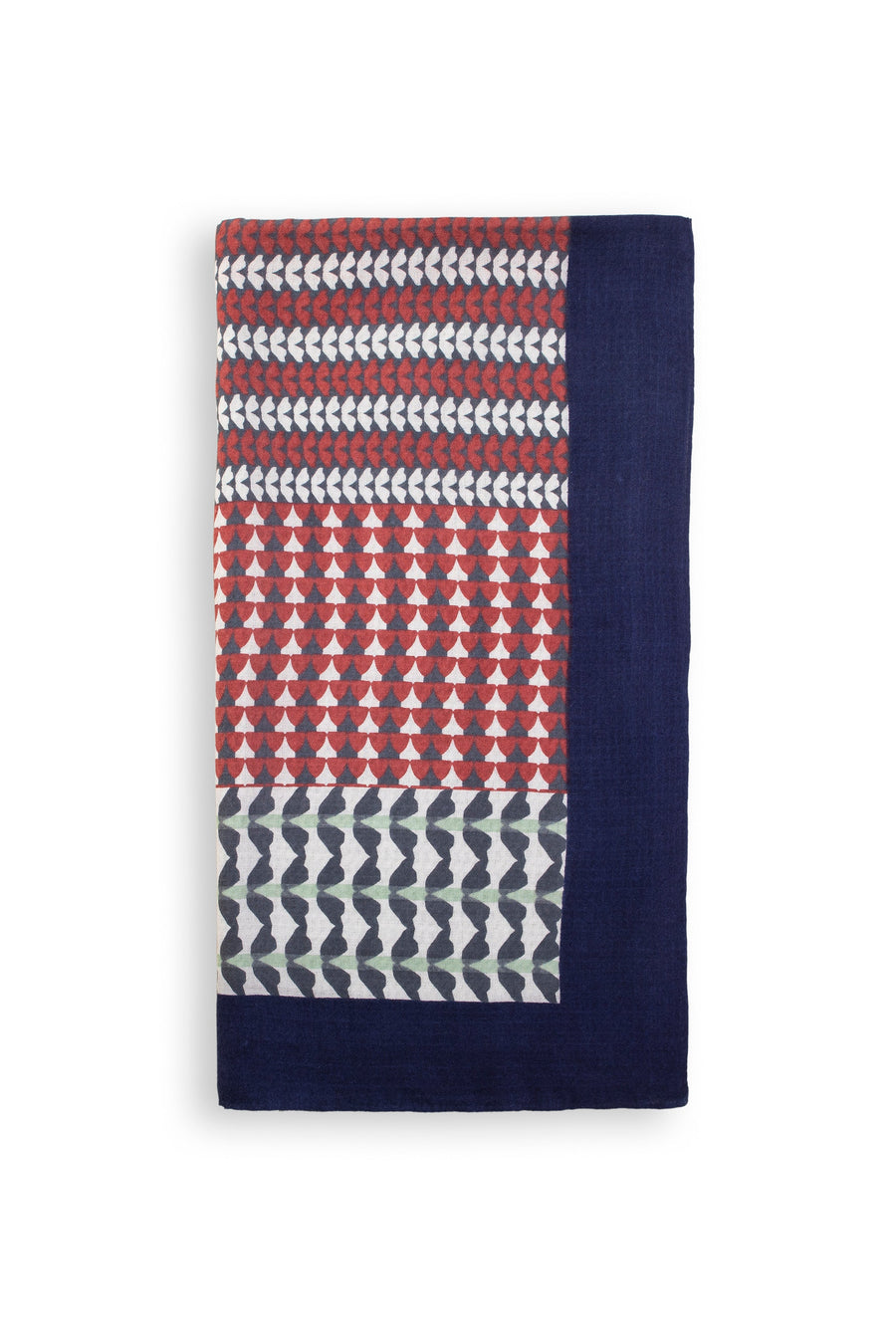 Micro Pattern Patch Printed Cashmere Square Scarf