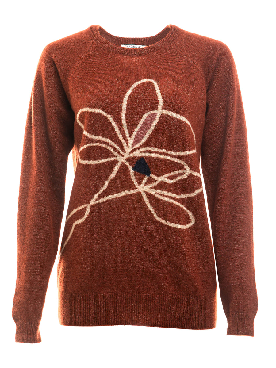 Women's Cashmere Silk Placed Intarsia Sweater