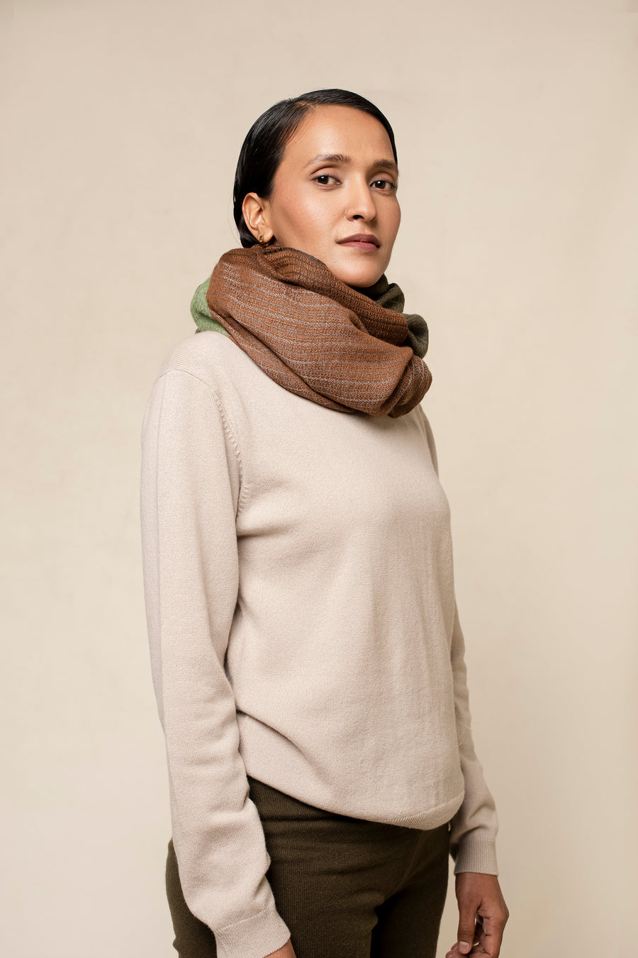 Rough Weave Plain Unisex Cashmere Scarf