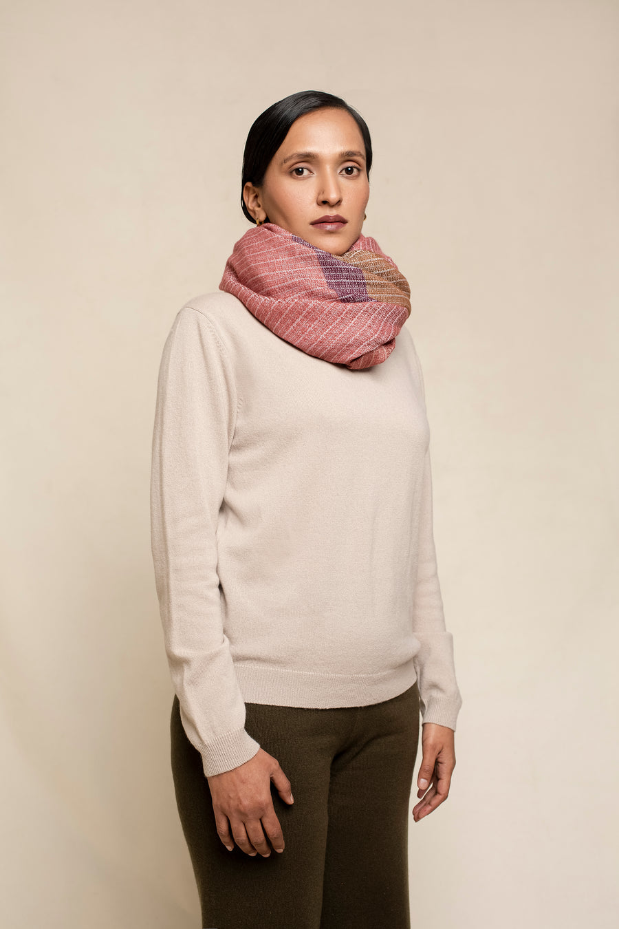 Rough Weave Plain Unisex Cashmere Scarf