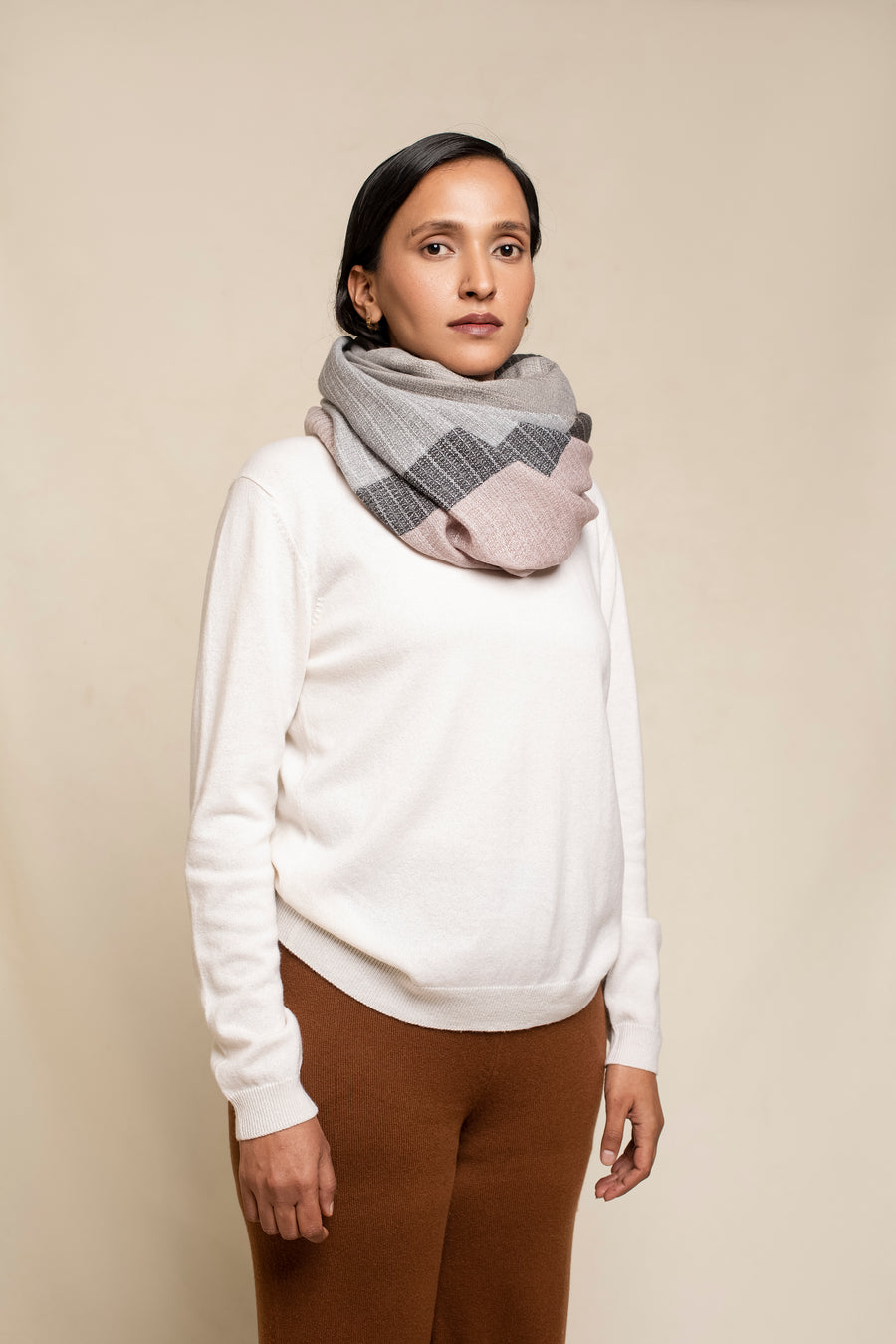 Rough Weave Plain Unisex Cashmere Scarf