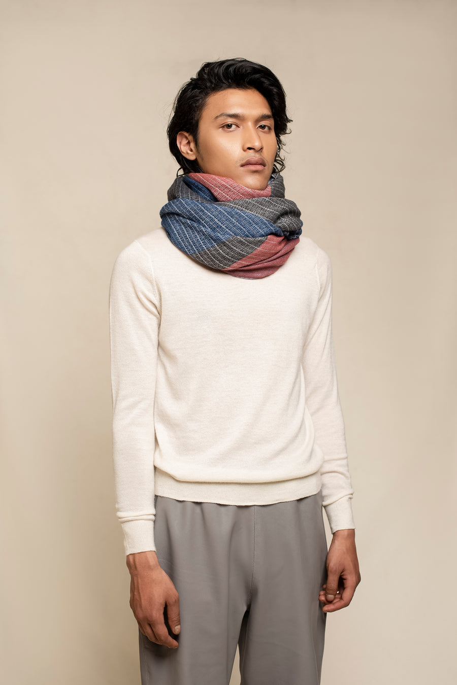 Rough Weave Plain Unisex Cashmere Scarf